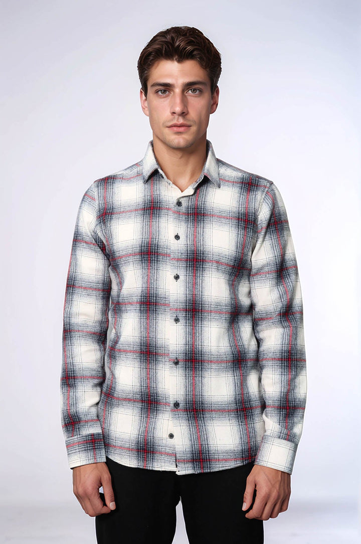 WSS Thick Checked Grey Men Lumberjack Shirt  - Rock Hill