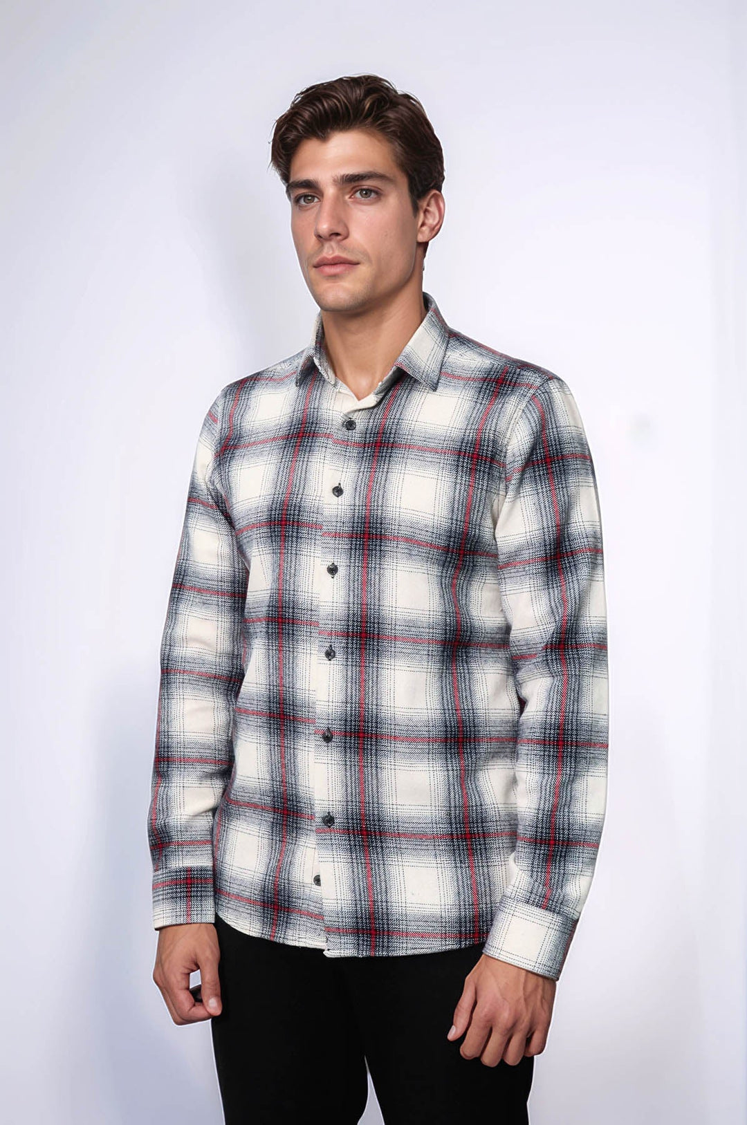 WSS Thick Checked Grey Men Lumberjack Shirt  - Rock Hill