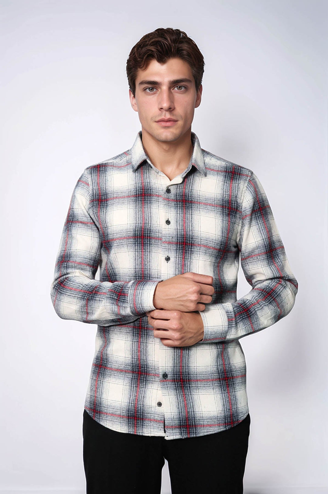 WSS Thick Checked Grey Men Lumberjack Shirt  - Rock Hill