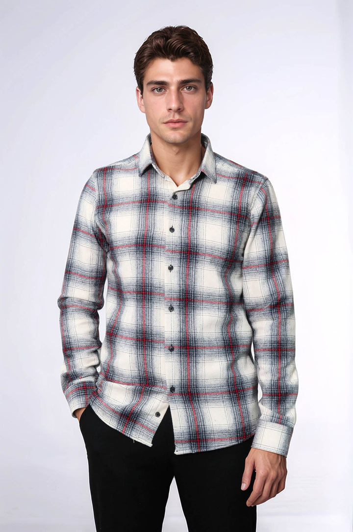 WSS Thick Checked Grey Men Lumberjack Shirt  - Rock Hill