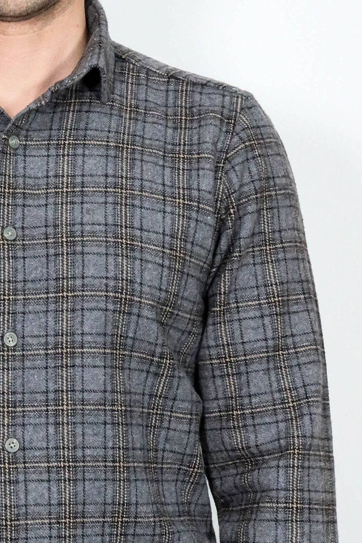 WSS Plaid Dark Grey Men Lumberjack Shirt  - St. Charles