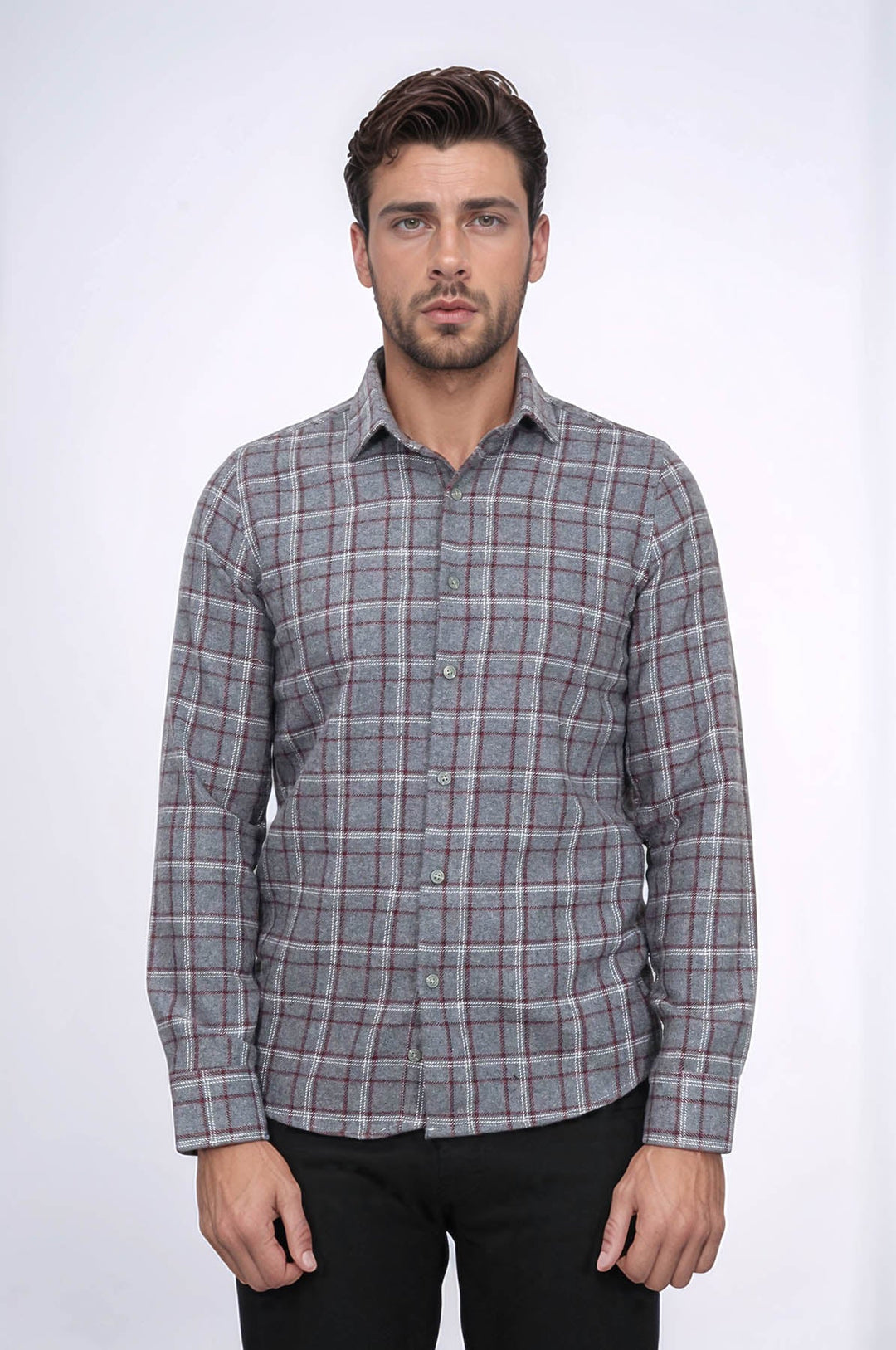 WSS Checked Grey Men Lumberjack Shirt  - Saarbrücken