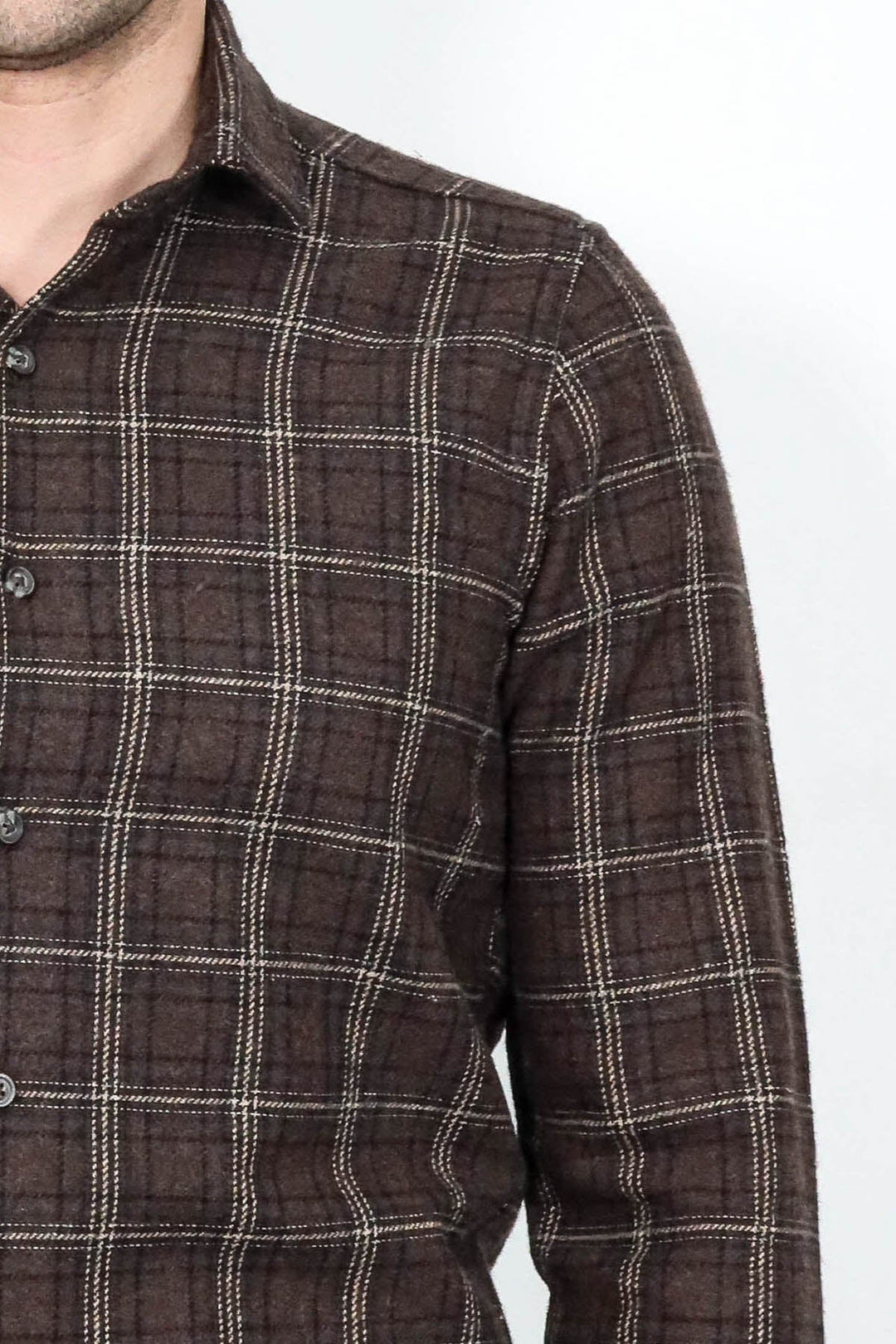 WSS Checked Brown Men Lumberjack Shirt  - Sabadell