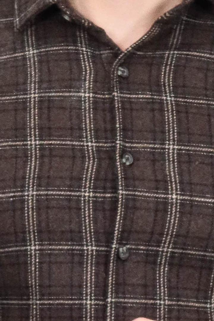 WSS Checked Brown Men Lumberjack Shirt  - Sabadell