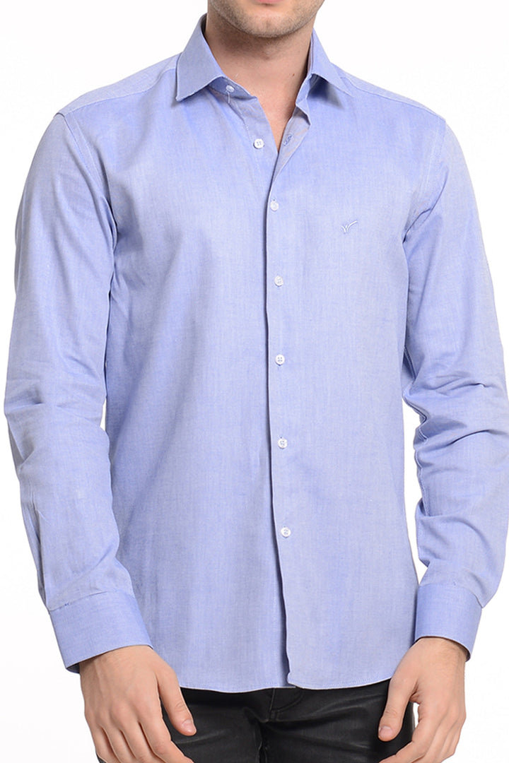WSS Oxford Patterned Blue Shirt  - Meyzieu