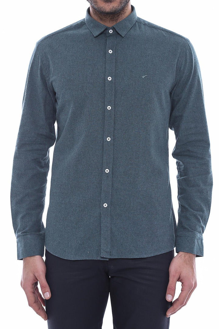 WSS Patterned Wool Green Shirt  - Oceanside