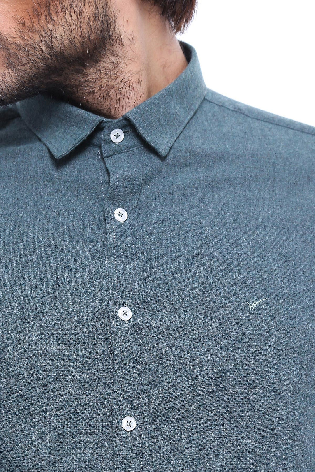 WSS Patterned Wool Green Shirt  - Oceanside