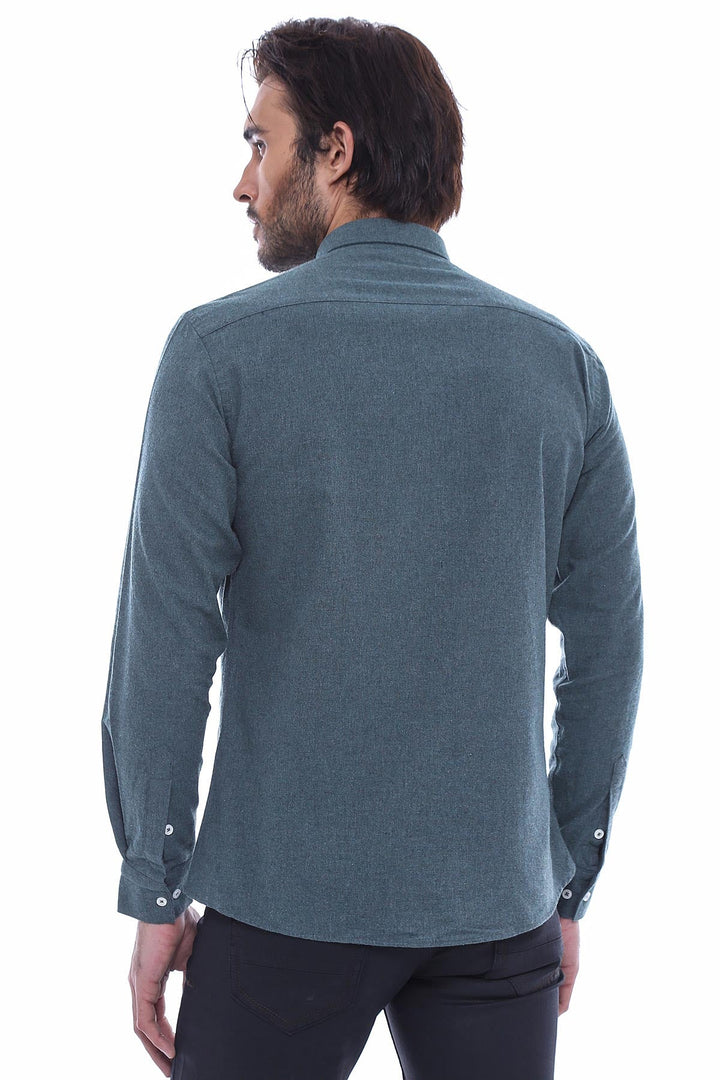 WSS Patterned Wool Green Shirt  - Oceanside