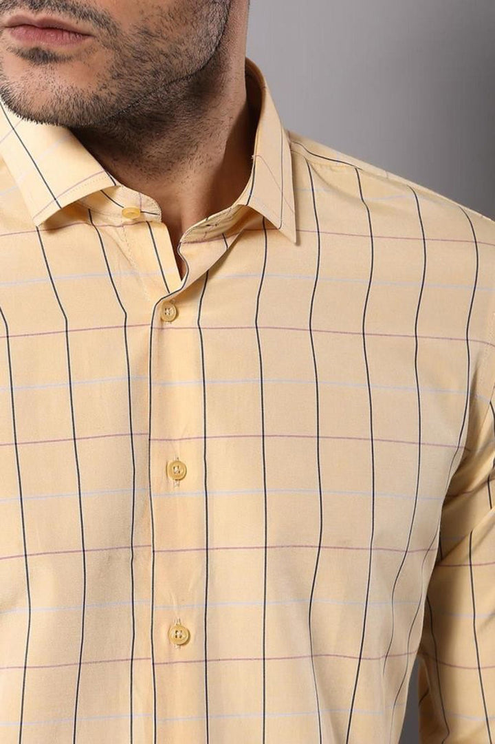 WSS Yellow Plaid Men's Shirt  - Gela