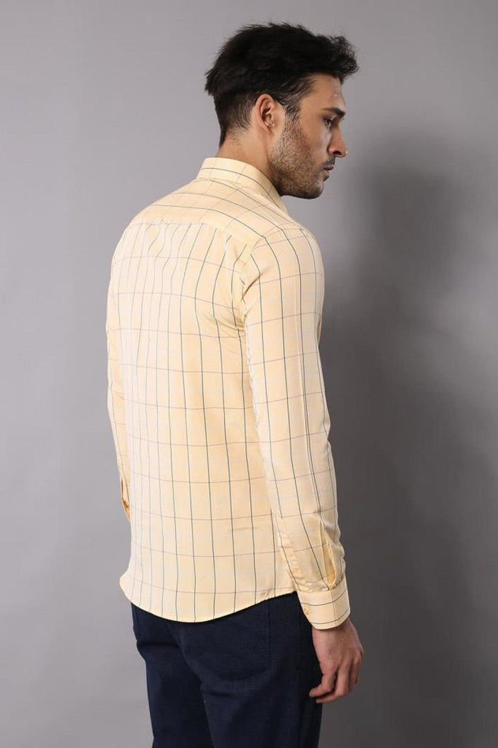 WSS Yellow Plaid Men's Shirt  - Gela