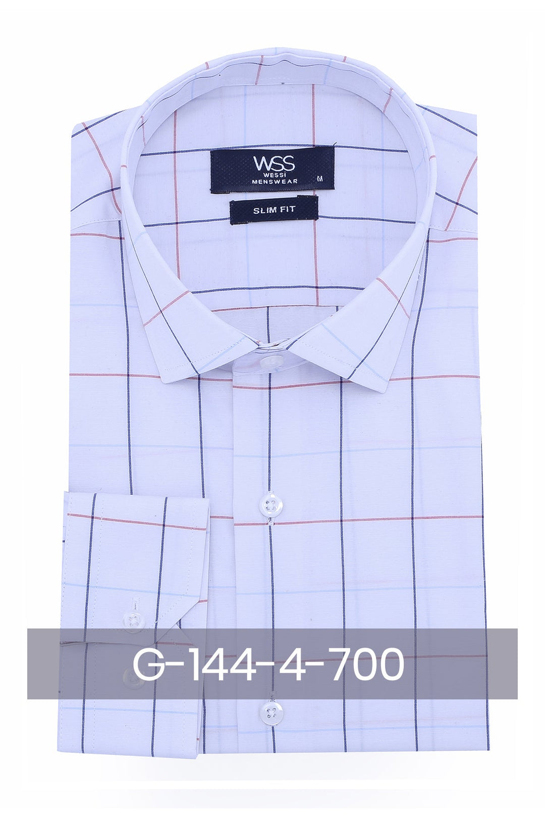 WSS White Slim Fit Plaid Men's Shirt  - Vaudreuil-Dorion