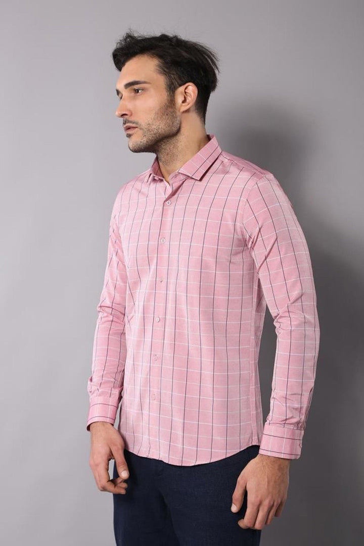 WSS Pink Plaid Men's Shirt  - Eastvale
