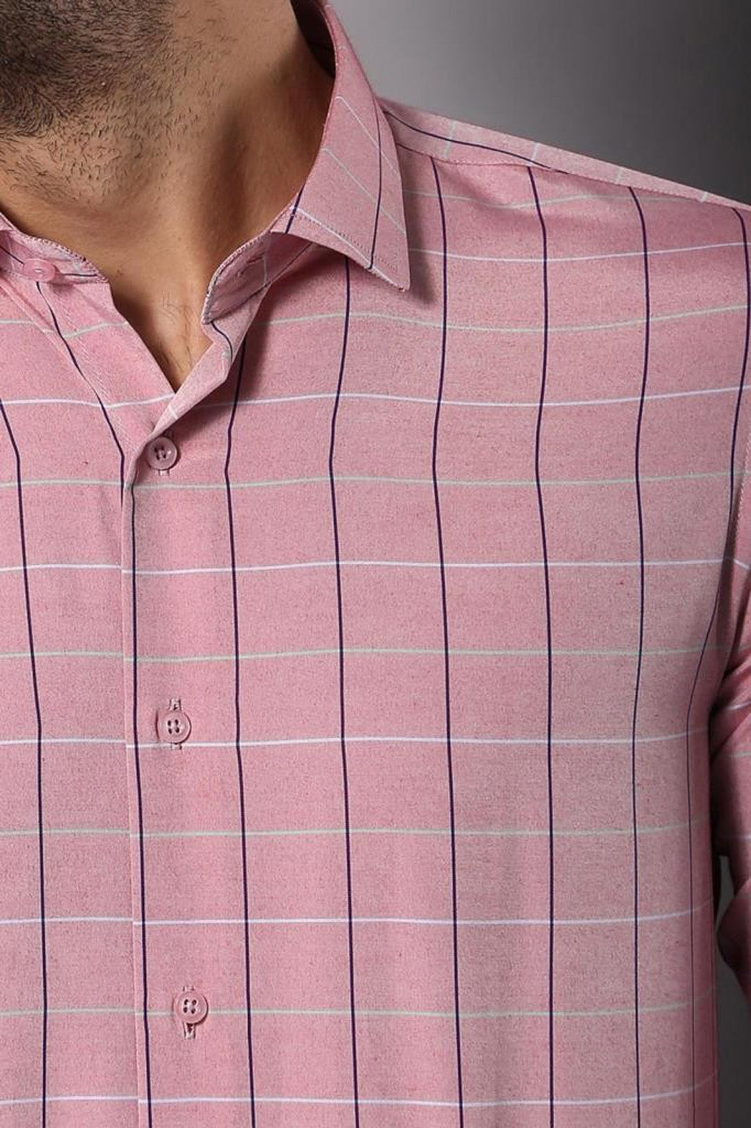 WSS Pink Plaid Men's Shirt  - Eastvale