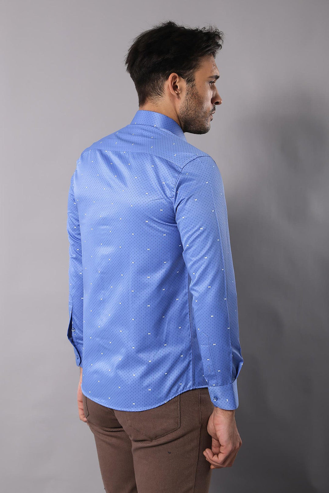 WSS Dot Patterned Blue Shirt   - St. Cloud