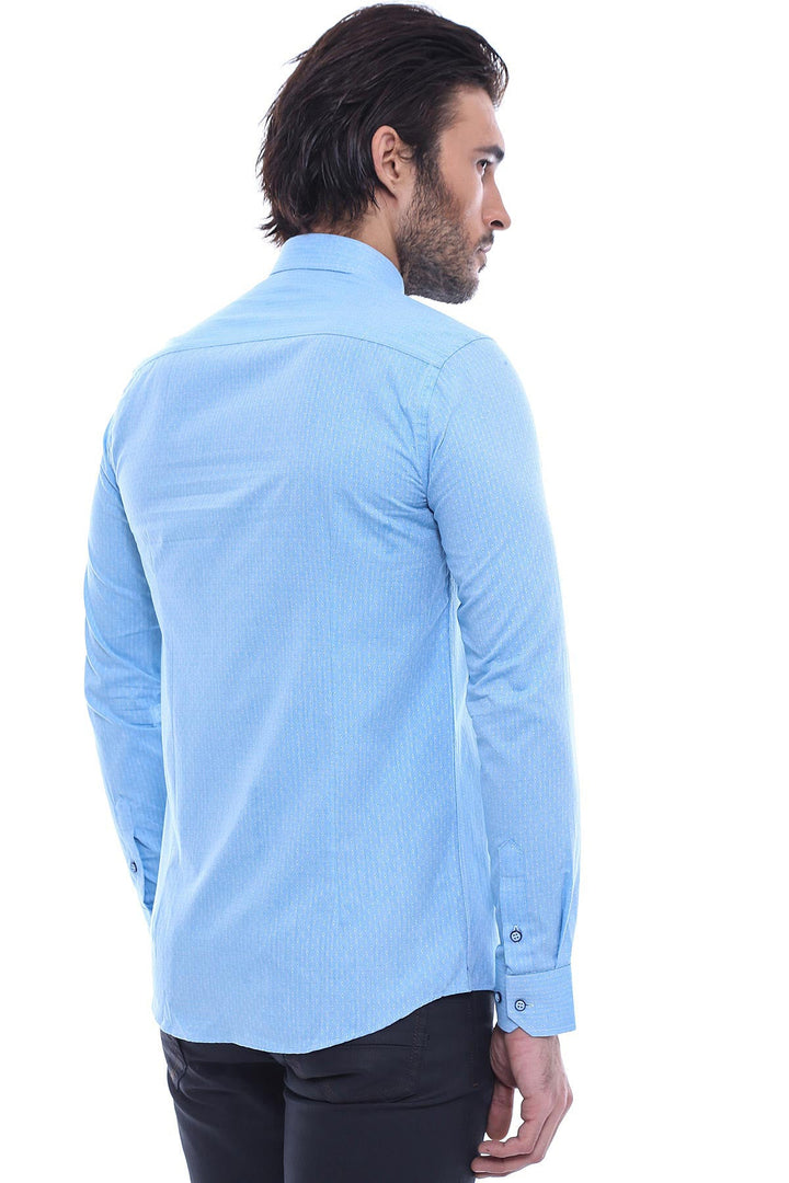 WSS Light Blue Cotton Shirt for Men  - Golden Glades