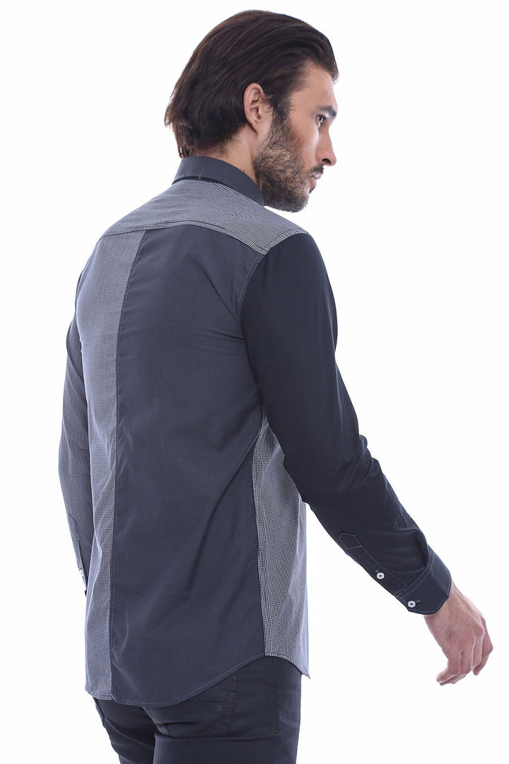 WSS Patterned Crested Black Shirt- - Morecambe