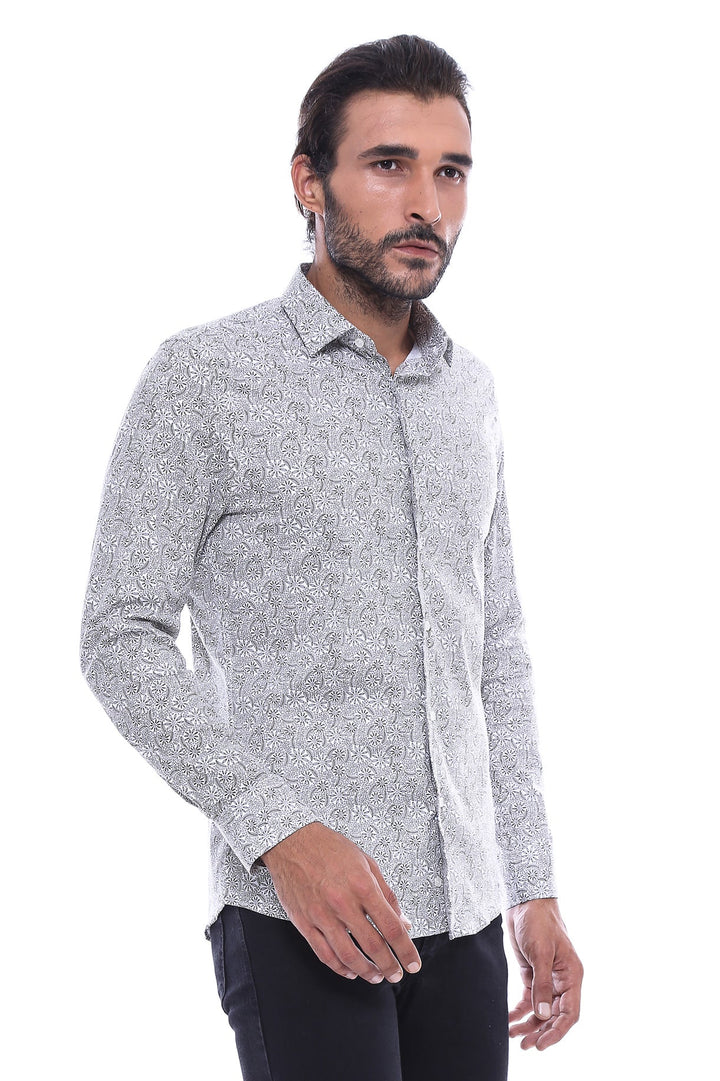 WSS Floral Patterned Slim Fit Shirt   - Lompoc