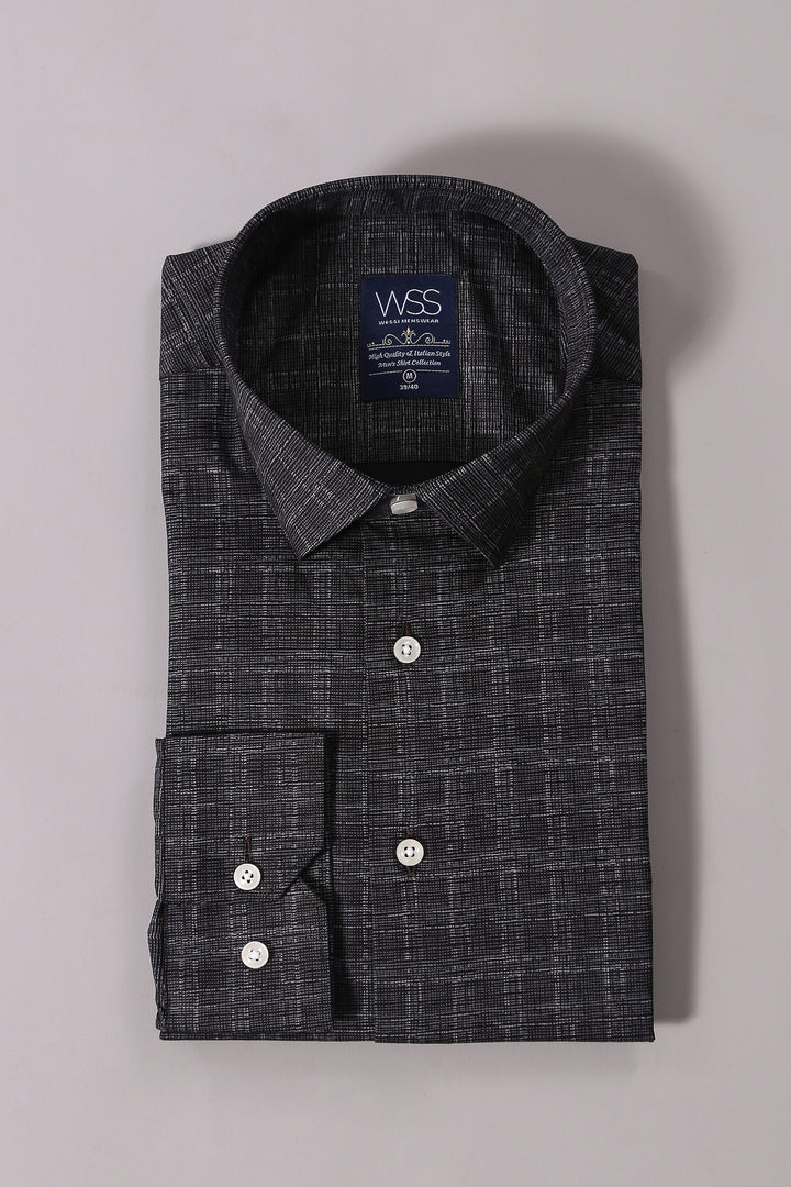 WSS Plaid Patterned Black Shirt  - Hitchin