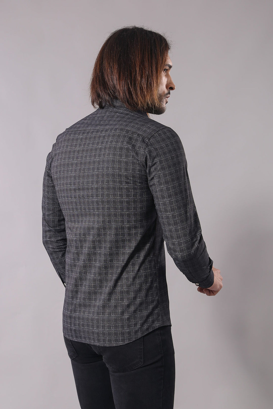 WSS Plaid Patterned Black Shirt  - Hitchin