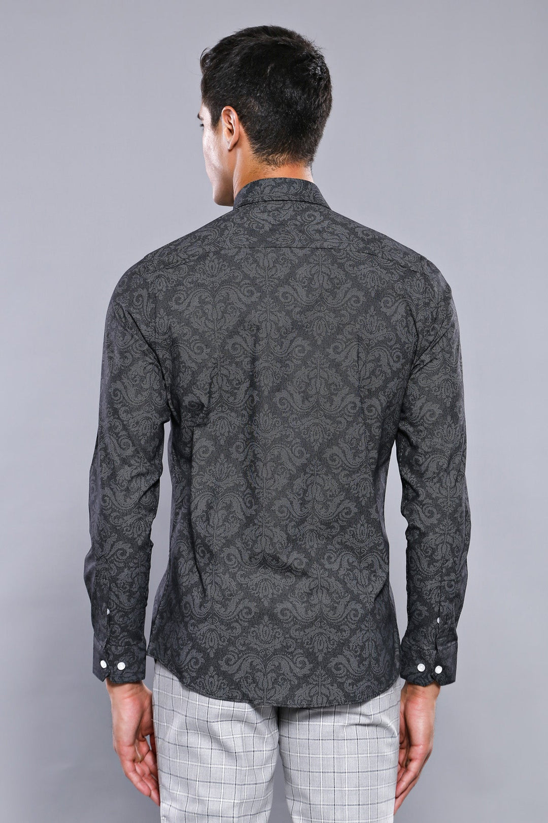 WSS Patterned Smoked Long Sleeve Shirt  - Singen