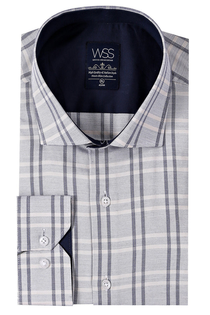 WSS Casual Plaid White Shirt   - North Port