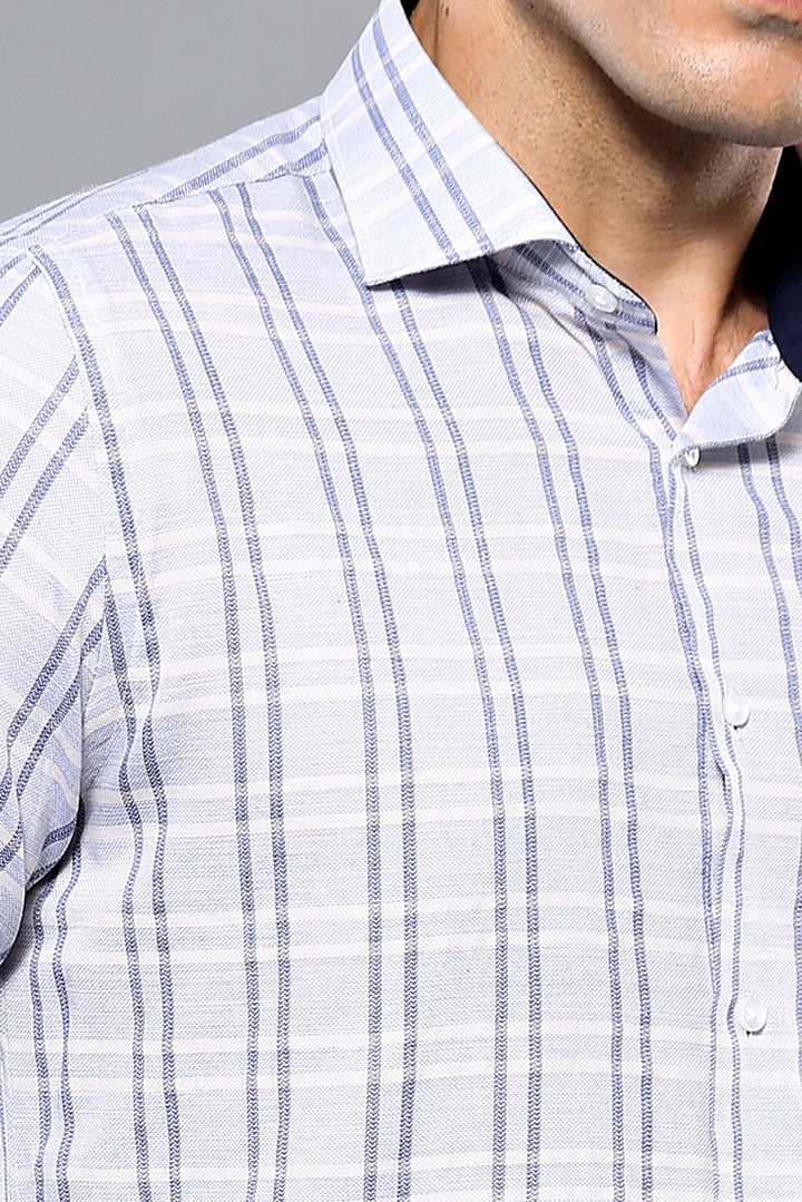 WSS Casual Plaid White Shirt   - North Port