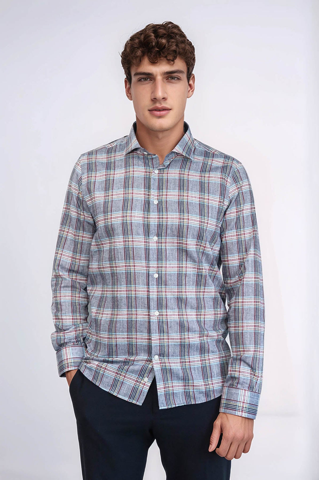 WSS Casual Blue Plaid Shirt  - Laindon
