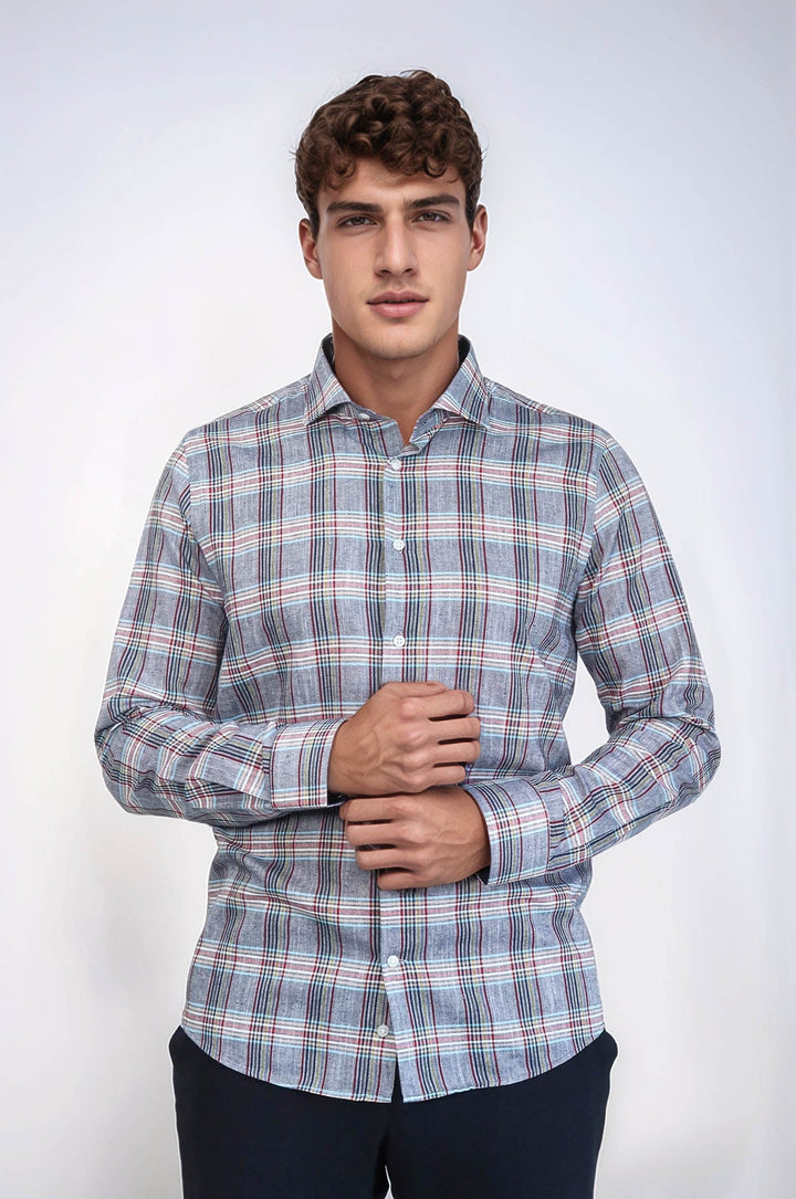 WSS Casual Blue Plaid Shirt  - Laindon