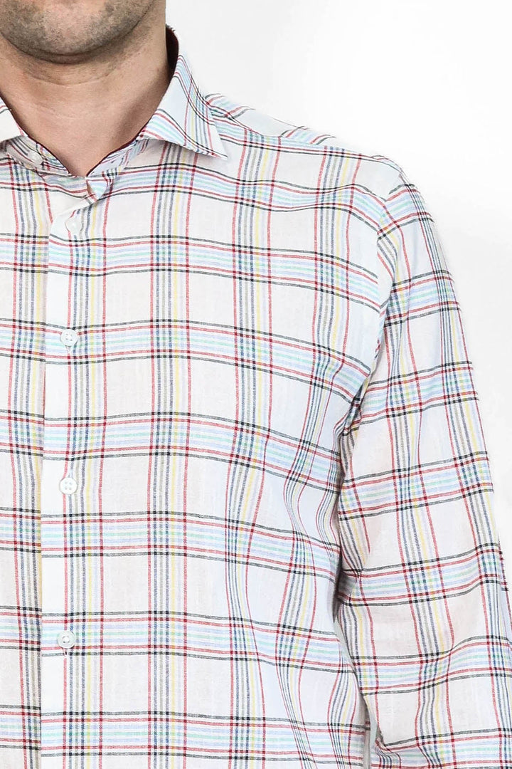 WSS Casual White Plaid Shirt  - Bridgewater