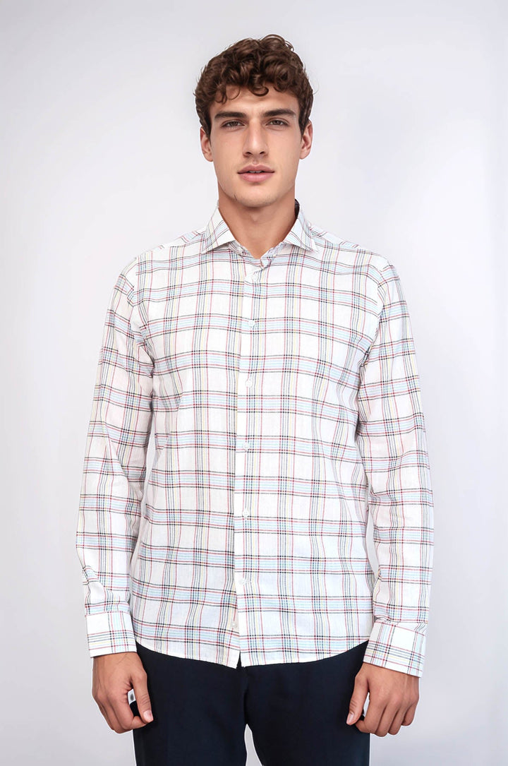 WSS Casual White Plaid Shirt  - Bridgewater
