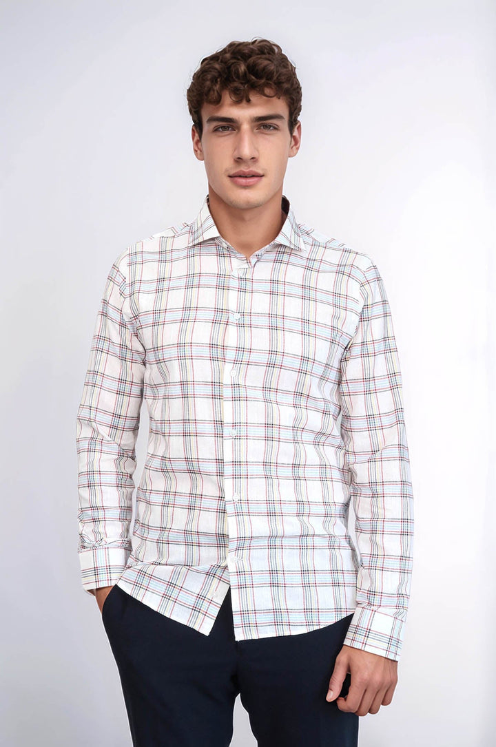 WSS Casual White Plaid Shirt  - Bridgewater