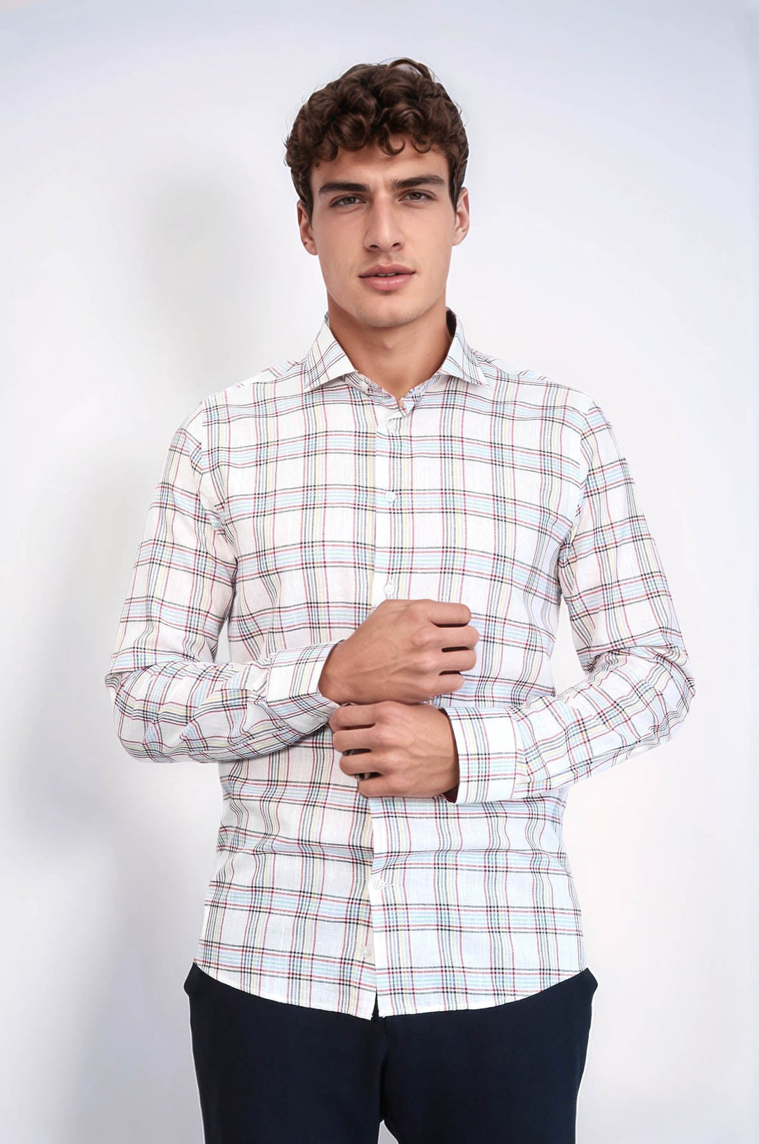 WSS Casual White Plaid Shirt  - Bridgewater
