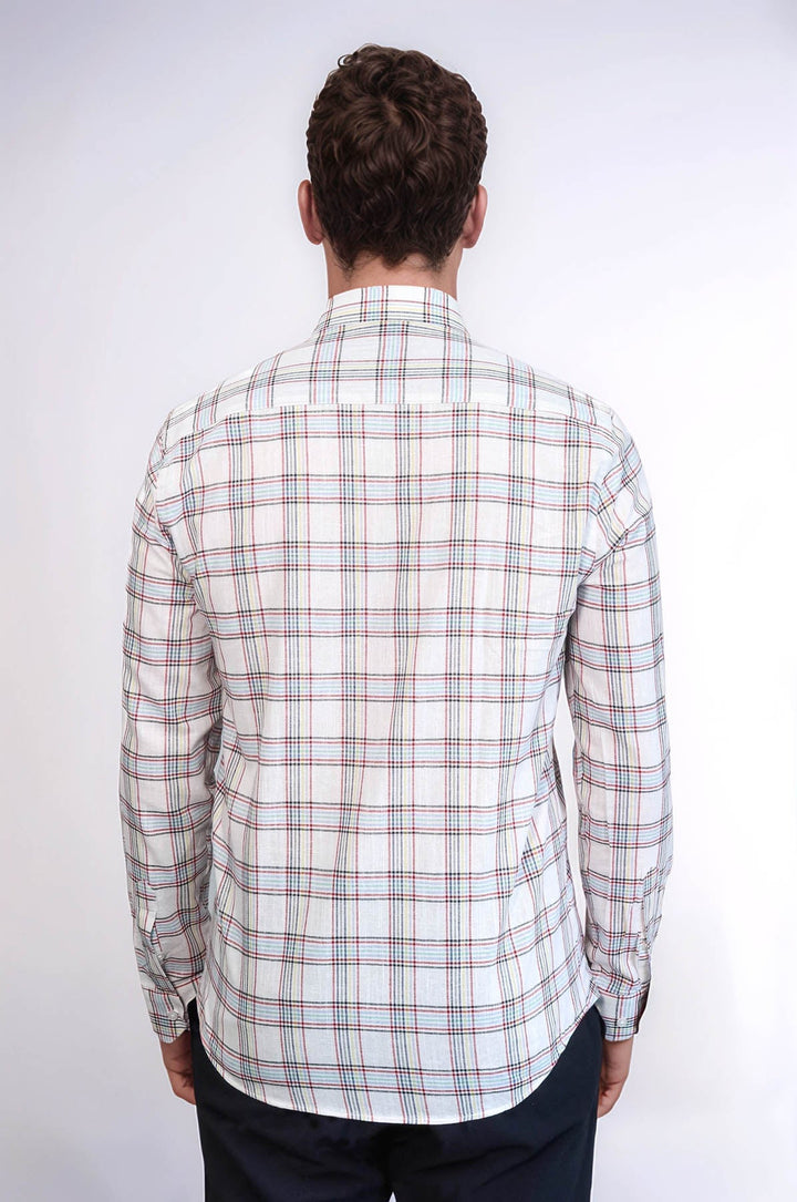 WSS Casual White Plaid Shirt  - Bridgewater