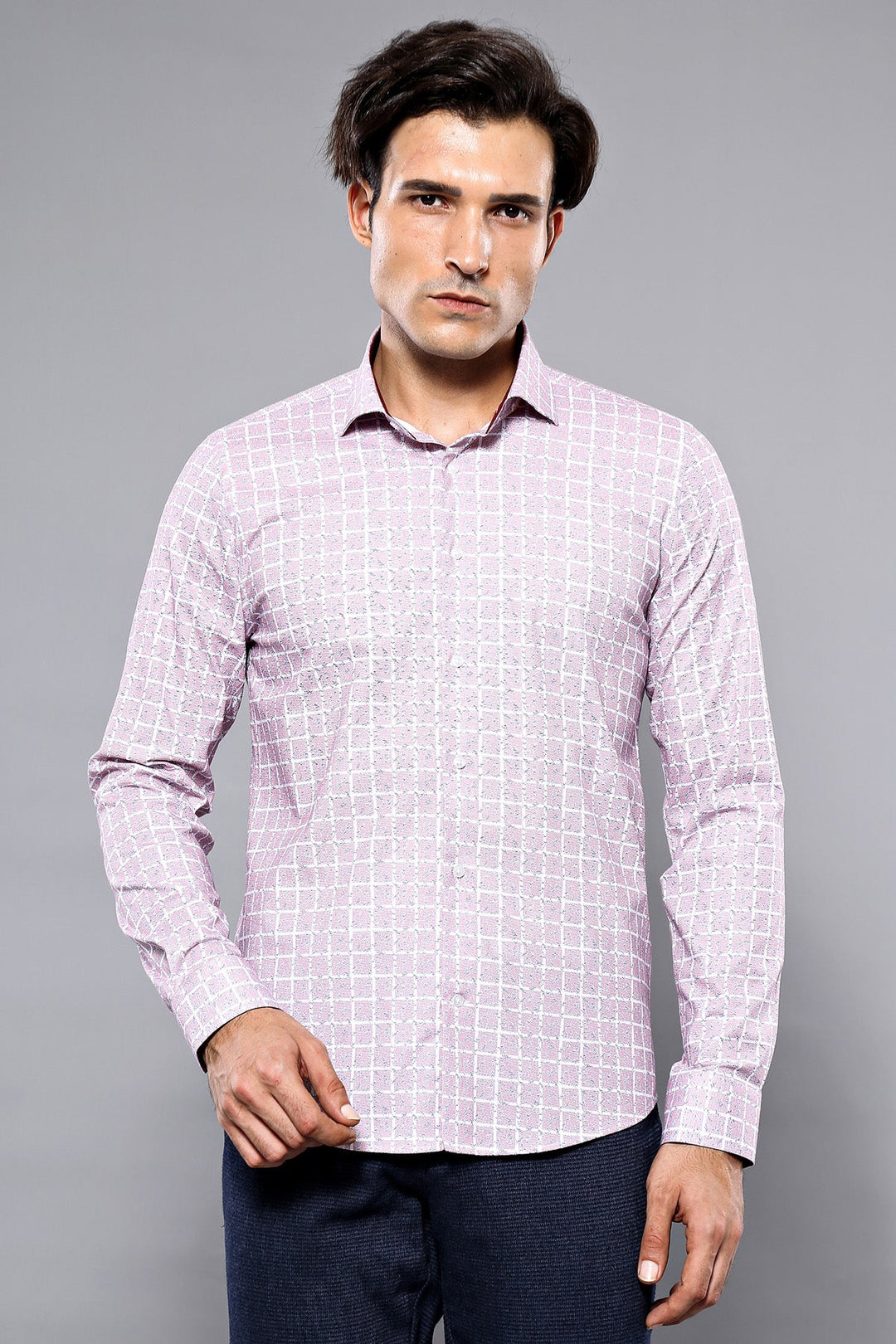 WSS Patterned Plaid Burgundy Shirt  - Peterborough