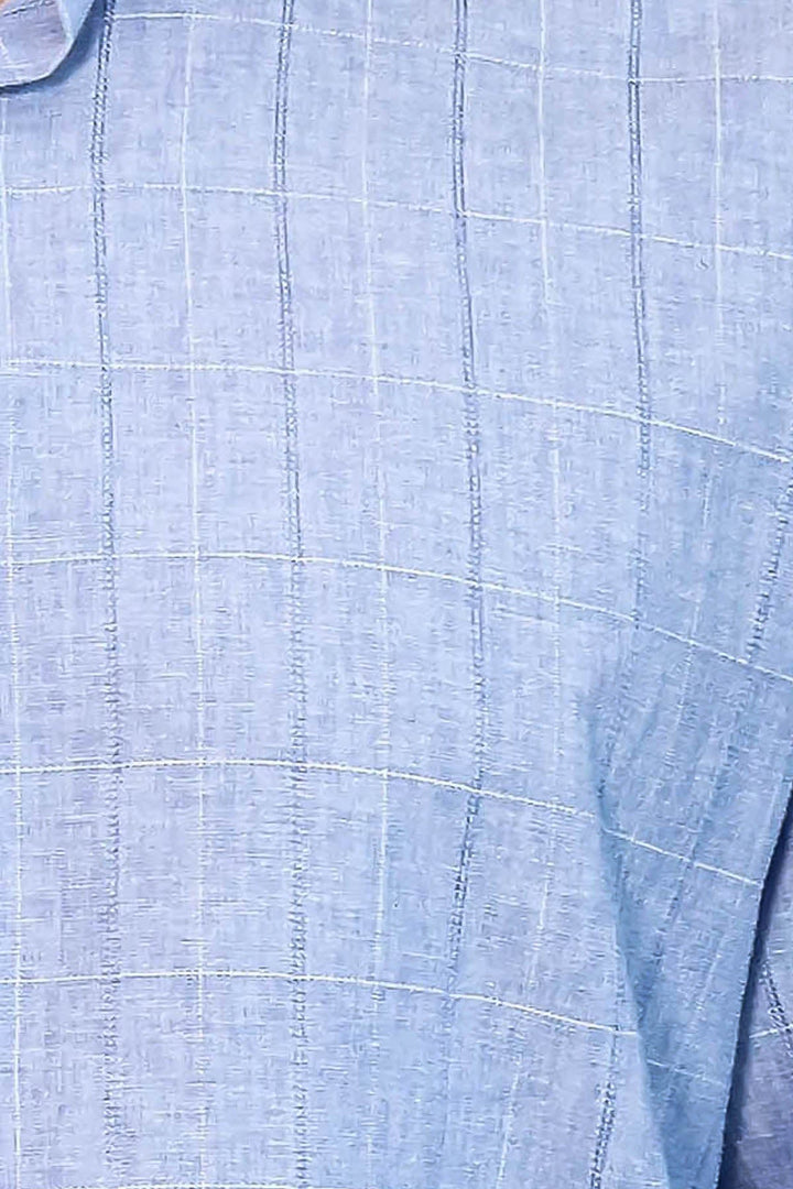 WSS Checked Long Sleeve Blue Shirt  - Waterford