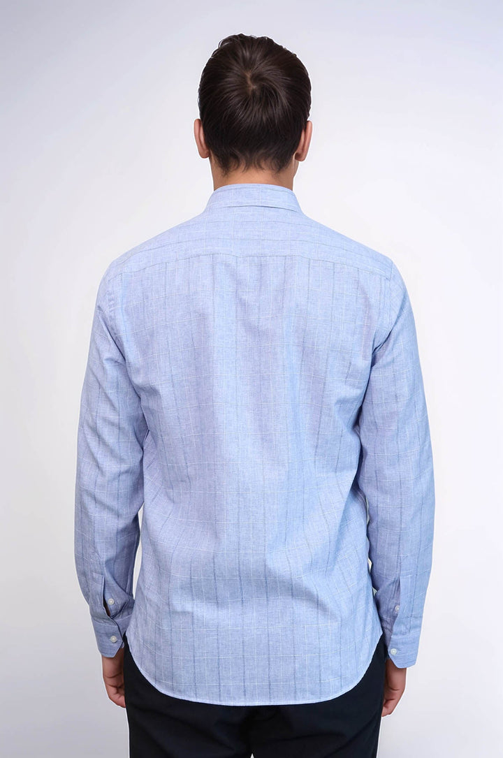 WSS Checked Long Sleeve Blue Shirt  - Waterford