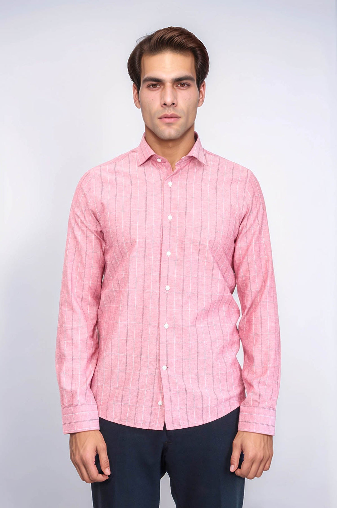 WSS Checked Light Burgundy Men's Shirt  - Harrisonburg