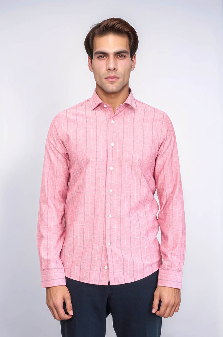 WSS Checked Light Burgundy Men's Shirt  - Harrisonburg