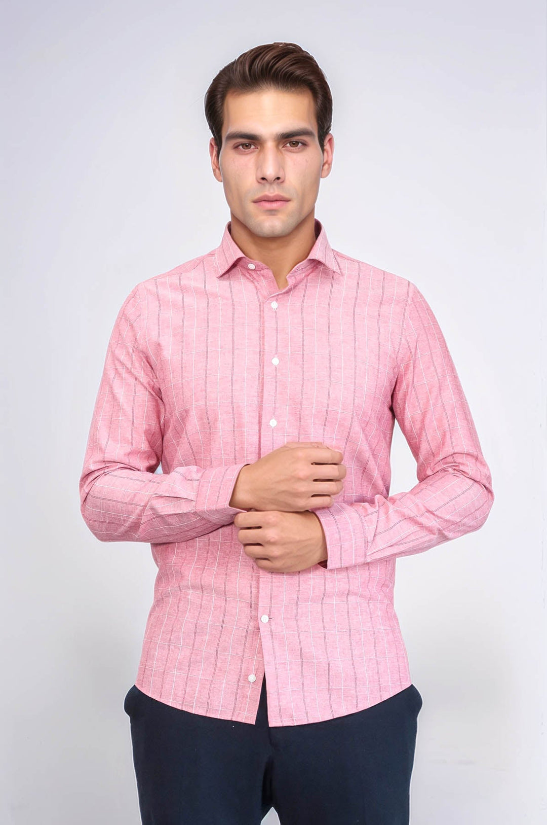 WSS Checked Light Burgundy Men's Shirt  - Harrisonburg