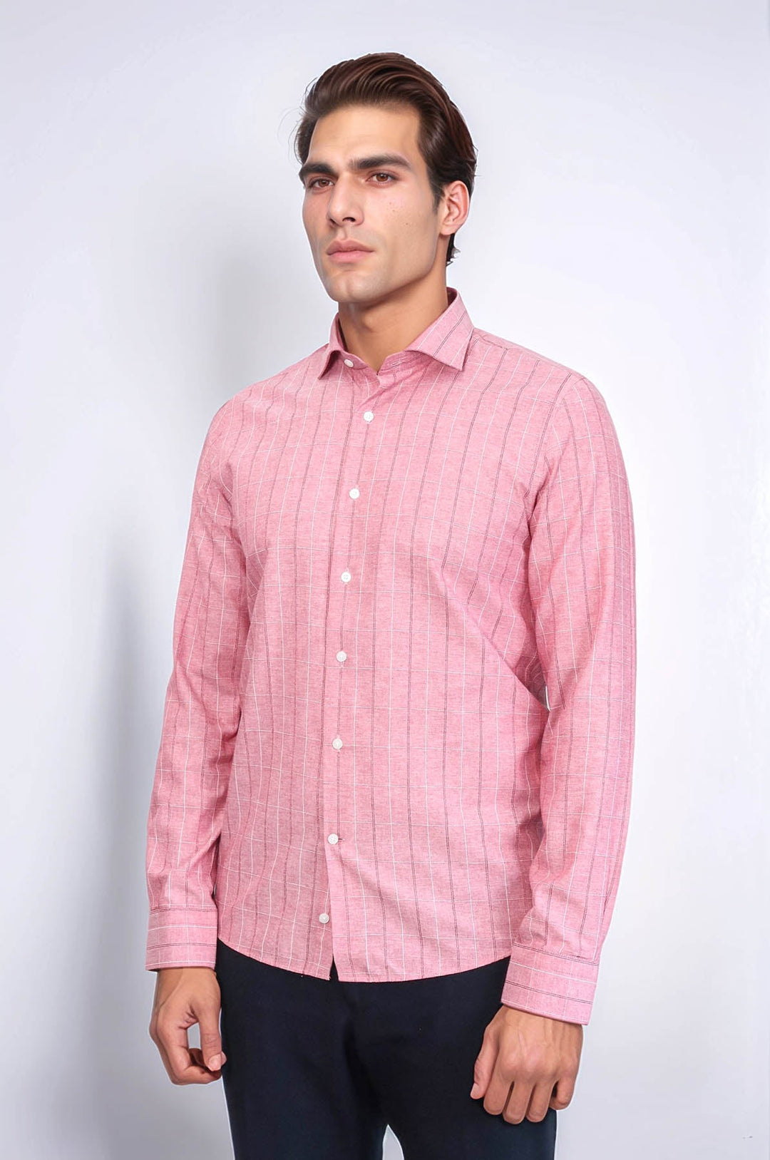 WSS Checked Light Burgundy Men's Shirt  - Harrisonburg