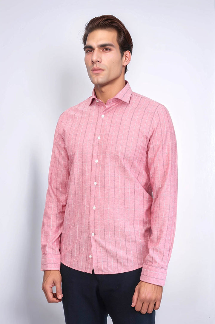 WSS Checked Light Burgundy Men's Shirt  - Harrisonburg
