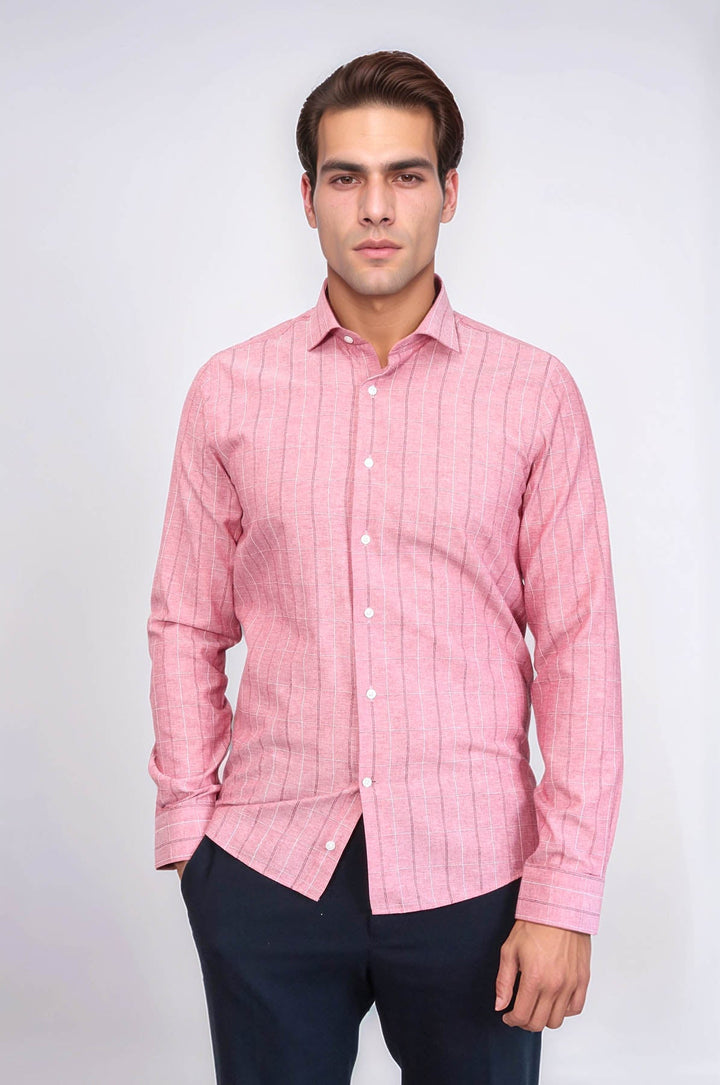 WSS Checked Light Burgundy Men's Shirt  - Harrisonburg