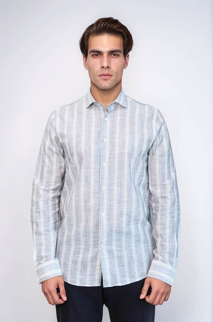 WSS Striped Blue Men's Shirt  - Shostka