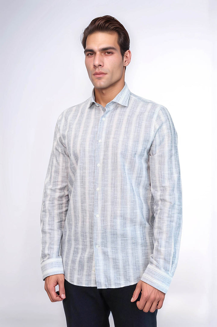 WSS Striped Blue Men's Shirt  - Shostka