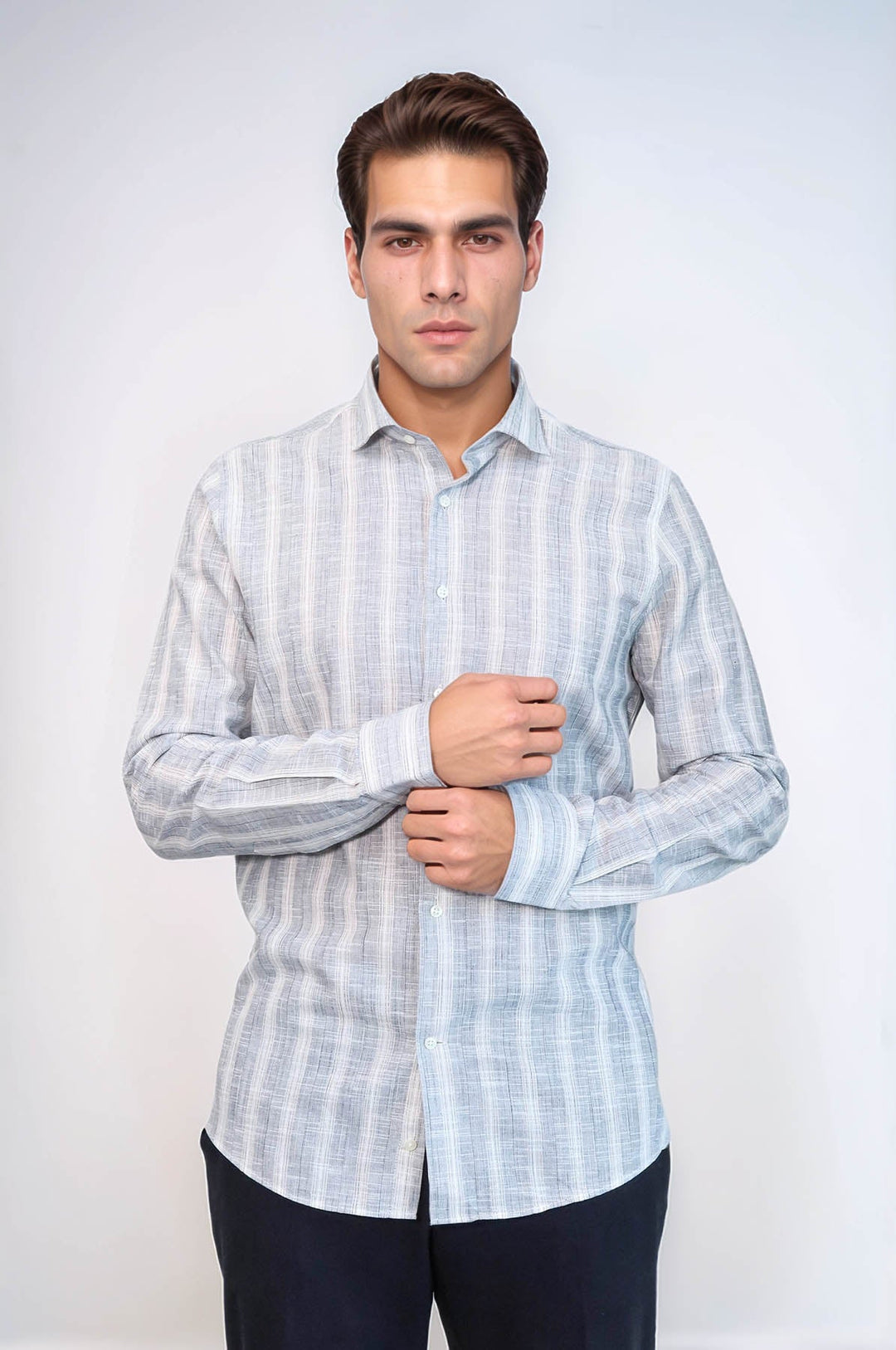 WSS Striped Blue Men's Shirt  - Shostka