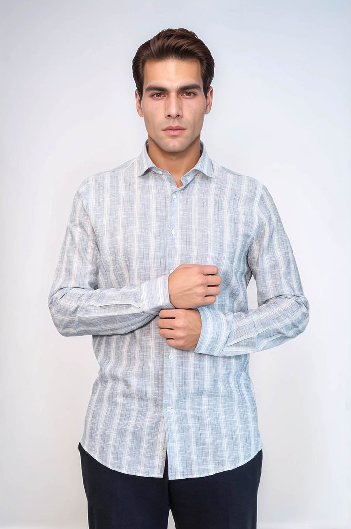 WSS Striped Blue Men's Shirt  - Shostka