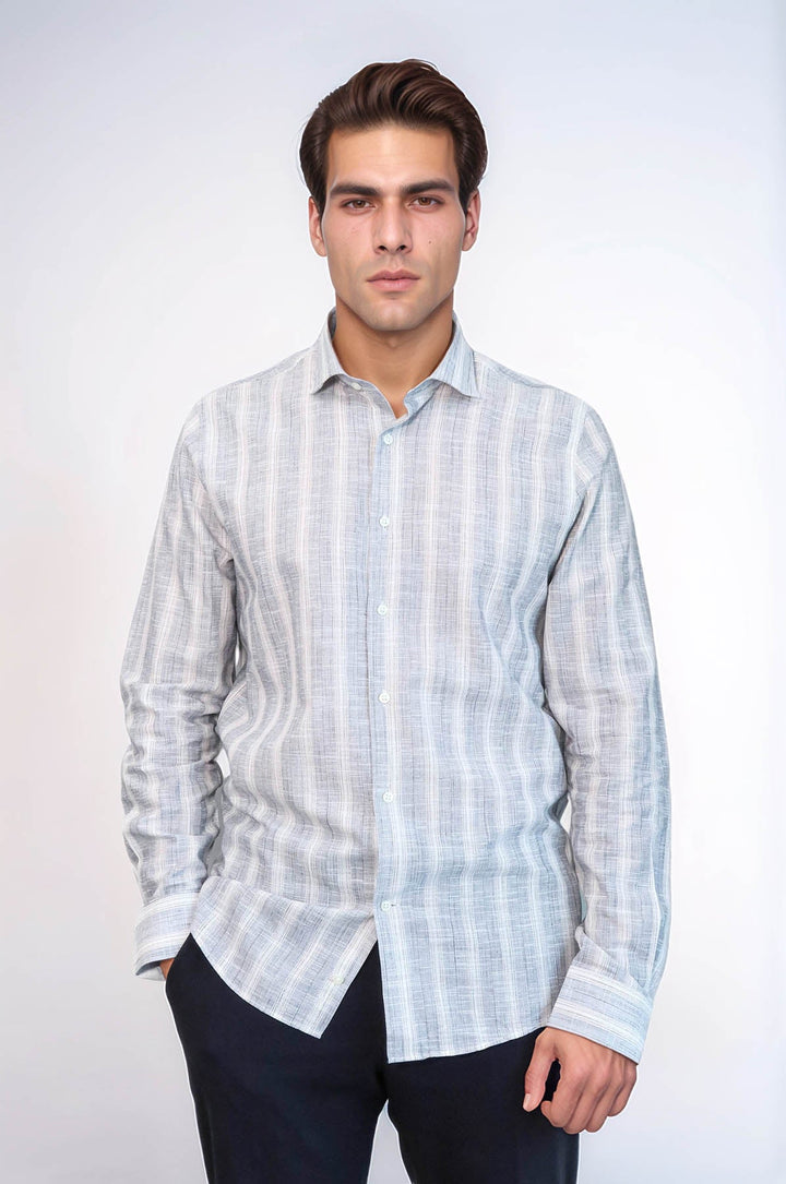 WSS Striped Blue Men's Shirt  - Shostka