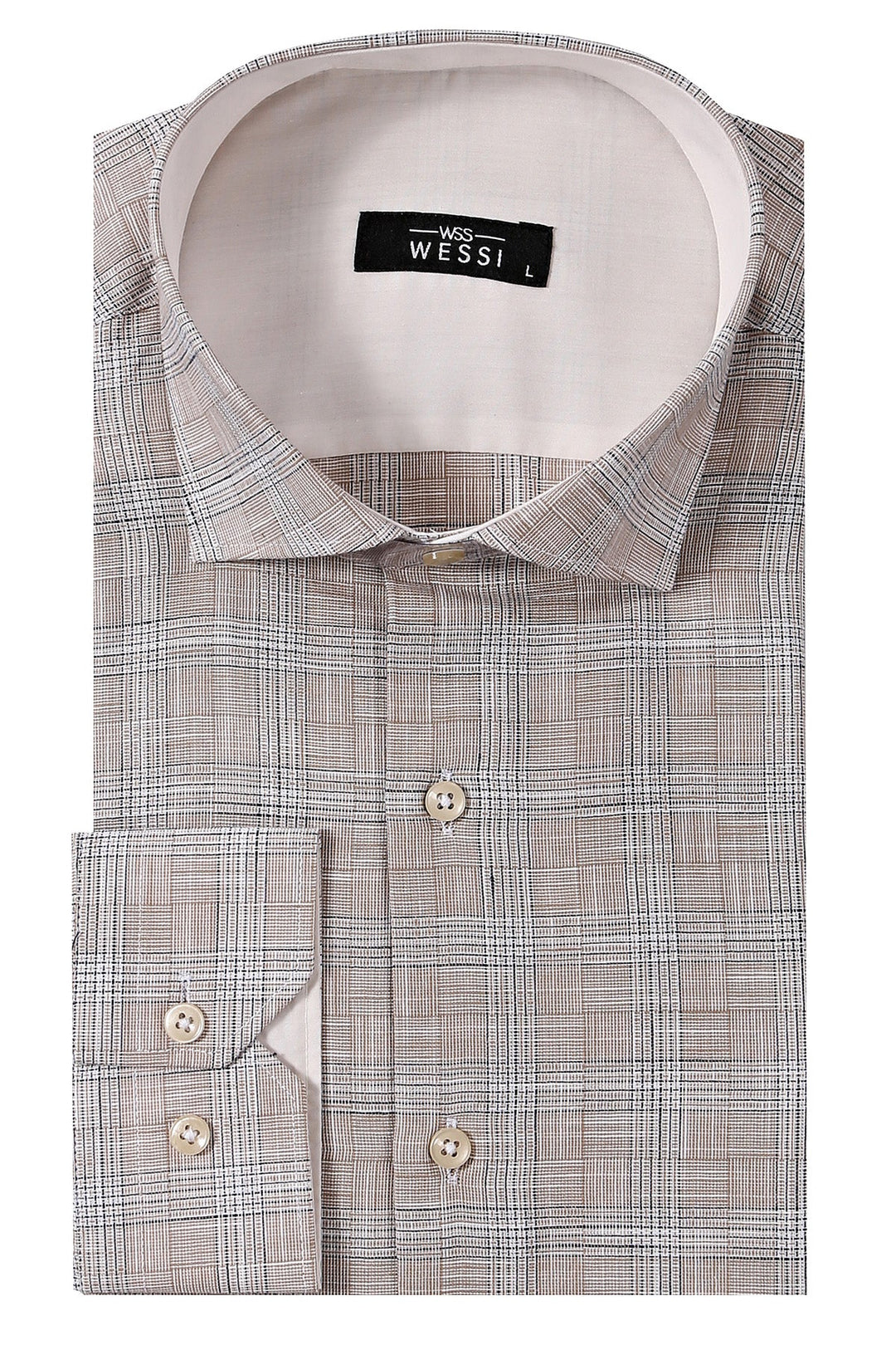 WSS Checked Beige Shirt  - Singen
