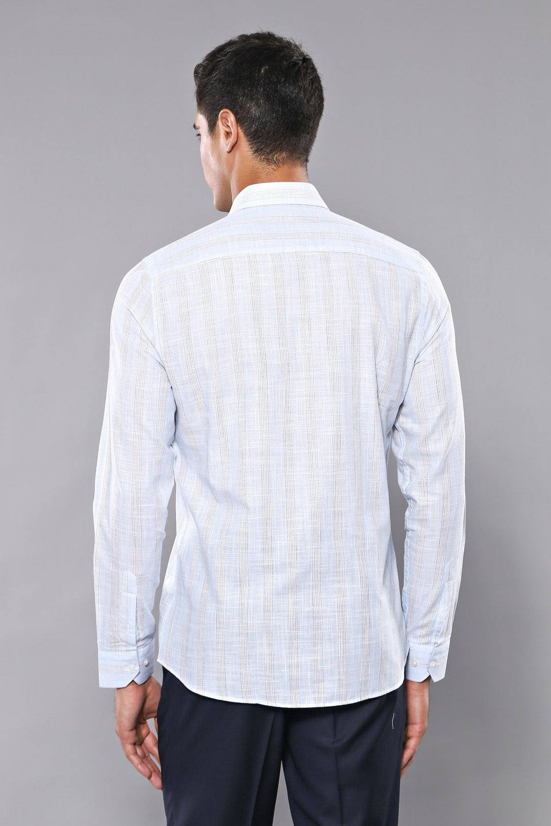 WSS Sky Blue Striped Men's Shirt  - Centreville