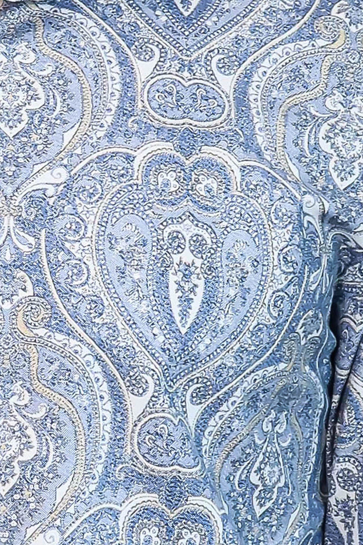 WSS Blue Damask Pattern Slim Fit Shirt  - Basildon